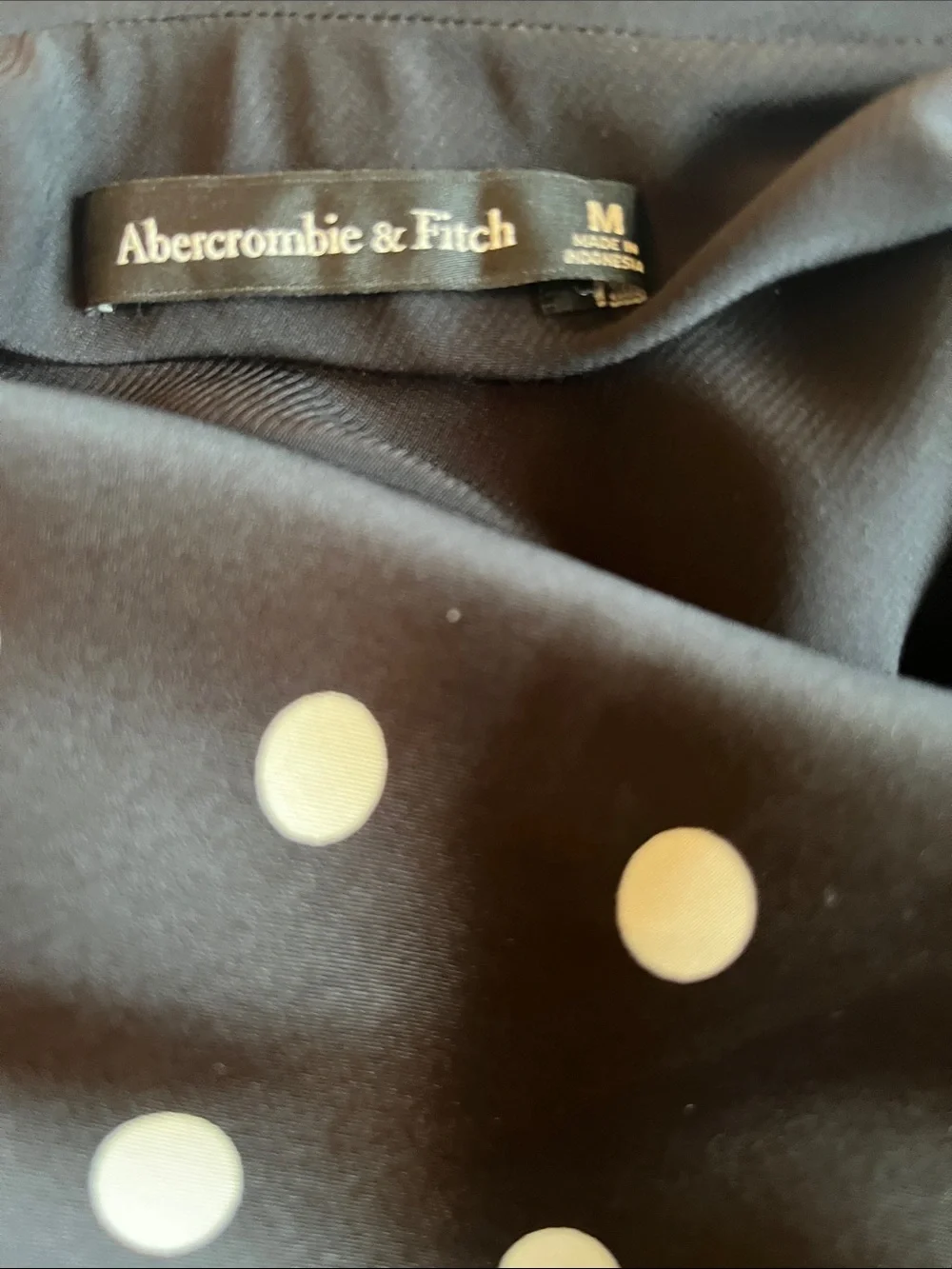 NWOT NW Abercrombie & Fitch Black and White Polka Dot Maxi Dress, fully lined